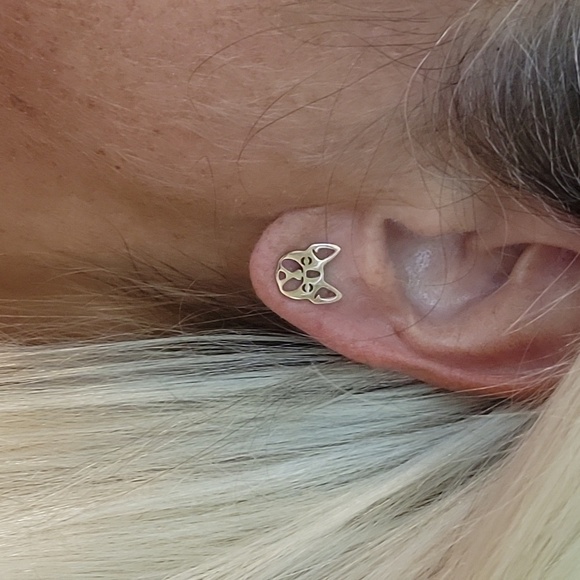 BOSTON TERRIER Stud Earrings, Choice of Color - Picture 3 of 7